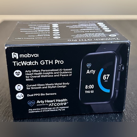 TicWatch GTH Pro Smartwatch, Heart Health Dual Sensor GPS Black New In Open Box - Picture 2 of 13